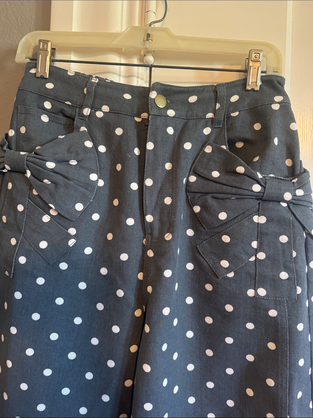 Oddi Los Angeles Polka Dot Elastic Waist jeans - Grey & White - Picture 3 of 5
